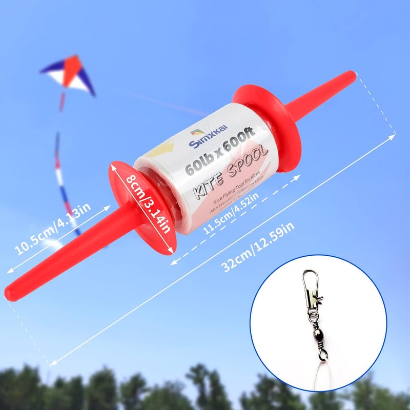 Simxkai Kite Spool, Reel Winder,Grip String Handle, 600 feet Twisted Line for Each String Handle (1&2&3&4pack) - Image 2